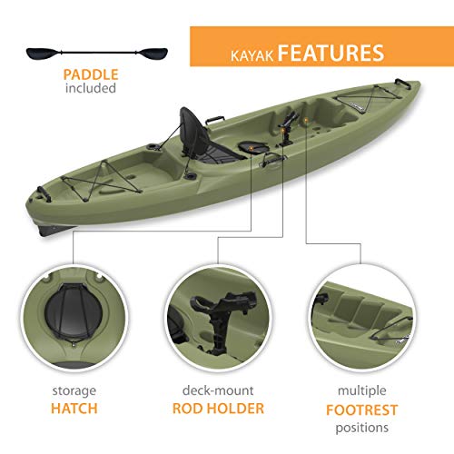 Lifetime Weber Sit-On Top Fishing Kayak, Light Olive, 11' #TOP4