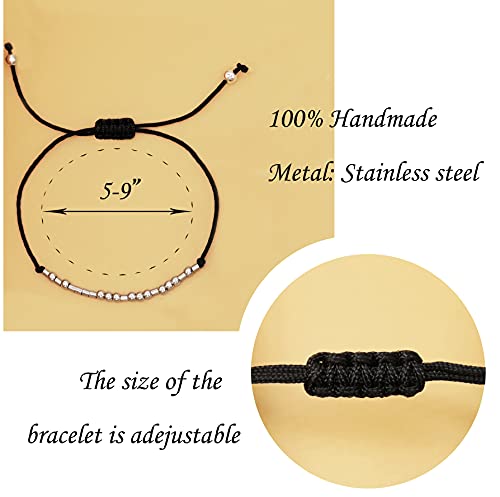 Morse Code Bracelet Funny Gift for Women Men with Meaning Card Gift Card for Best Friend Couple Sisters Family4