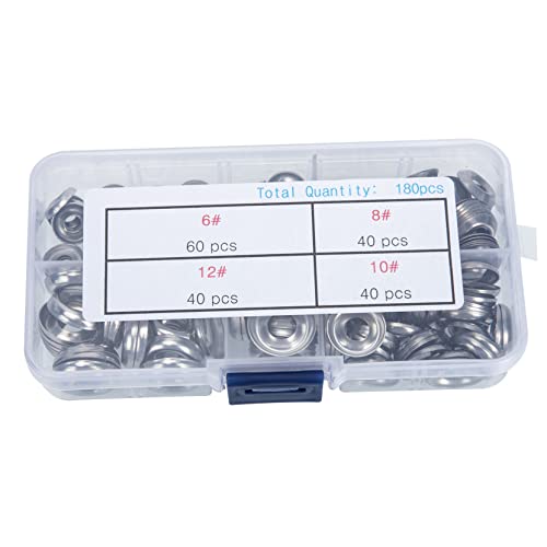 Homoyoyo 180pcs Stainless Steel Countersunk Gasket Decorative Cup Washers for Crafts Plumbing and Industrial Use Easy to Install