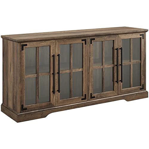 Pemberly Row Farmhouse 4 Door Wood TV Stand for TVs up to 58