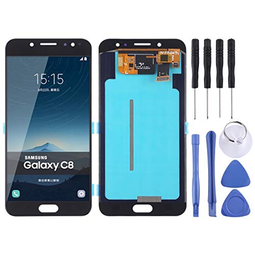 Écran LCD pour Galaxy C8 avec châssis noir et vitre tactile OLED