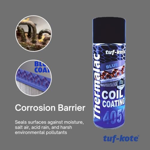 Image of tuf-kote THERMALAC 4051 Blue AC Coil Protector Spray 250ml | Transparent Anti-Corrosion Coating for Copper Tubing & Condenser Coils | Heat Resistant up to 205C