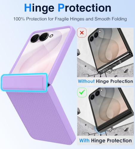 Image of STORMTAL Magnetic for Samsung Galaxy Z Flip 8 case, Hinge Protection, Built-in Screen Protector, Shockproof, Compatible with Magsafe, Rugged Phone Case for Z Flip 8 Purple
