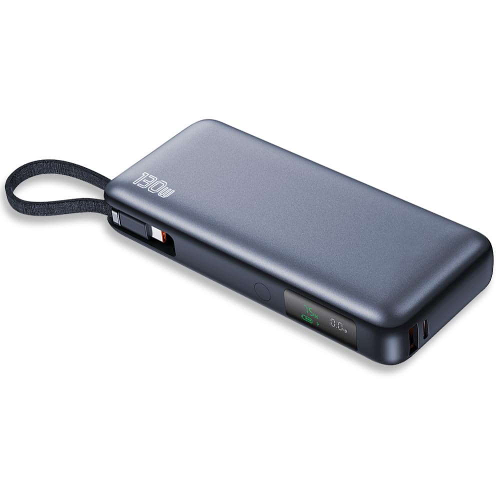 SLuB Power Bank 26800mAh Carga Rápida Triple | Salida PD 100W Estable Diseño Ultra Delgado y Ligero | Portabilidad Compatibilidad Total con iOS/Android/Windows（Negro）