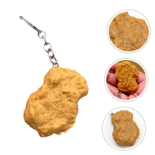 Toyvian Chicken Nugget Keychain Chicken Wing Ornament Metall Schlüsselbund Metall Schlüsselanhänger Geldbörse Charms Anhänger Lebensmittelbeutel