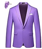 Casual Blazer for Men Slim Fit Sport Coats for Daily Business and Prom Wedding Size 38 Lilac