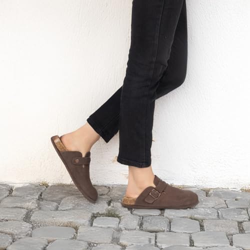 Image of EMMA NEW YORK Womens Clogs Mules Slip-On for Women with Arch Support Cork Footbed Potato Shoes