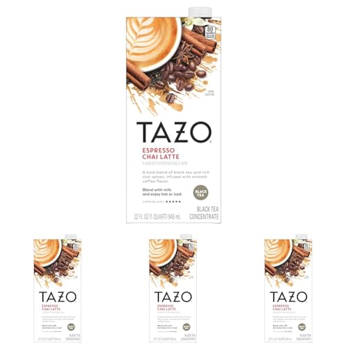 TAZO Espresso Chai Latte, Black Tea Concentrate, Easy to Serve