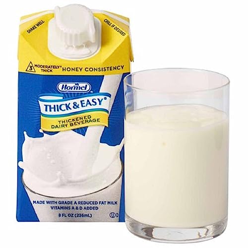 Thick & Easy Dairy Thickened Beverage 8 oz. Carton Milk Flavor Ready to Use Honey Consistency, 41805 - Case of 27