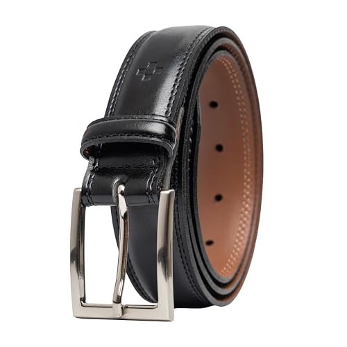 Image of Vince Camuto Mens Belt | Double Stitch Detailing | Genuine Leather Belt