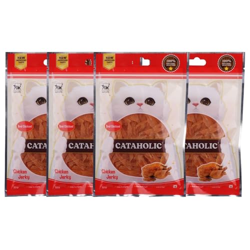 Image of Cataholic Chicken & Fish Treats for Cats and Kittens | Soft Chicken Jerky Sliced | High Protein, Easily Digestible, Healthy Cat Treats for Training & Daily Rewards - 50 gm (Pack of 4)