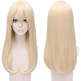 MSHUI Chobits Chii Eruda Anime Cosplay Light Blonde long Straight Hair Wigs