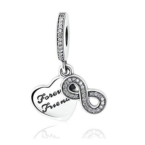 Cooltase - Abalorio de plata de ley 925 con circonitas cúbicas transparentes, para pulseras Pandora