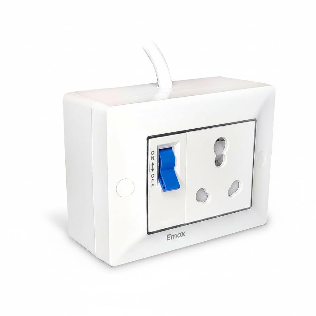 Extension Board with 16A Socket, Safety Shutter & 16A MCB Switch | 3 Pin Plug with Indicator | 2.5 Sqmm 3 Core Heavy Cable (3000W - 2.5MM Cable, 10 Meter)-image-47