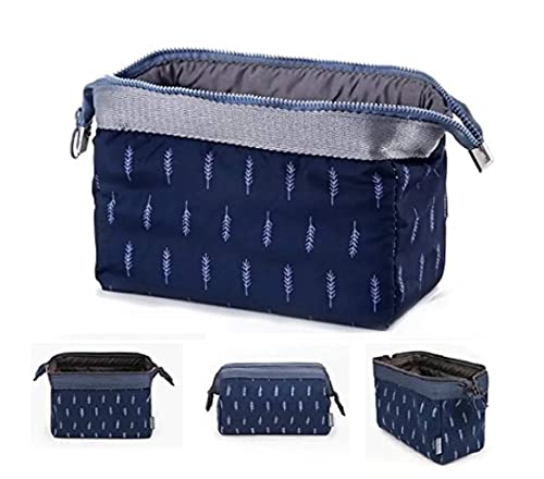 TREXEE Toiletry Kit Jewelry Organizer Travel Pouch Cosmetic Makeup Stationery Purse Organizer Electronics Accessories Hard Drive Carry Case Portable Cube Purse (Blue)