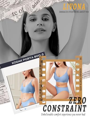 Image of Livona Lace Bralette for Women - Comfort Sports Bra Wireless Padded Bralette with Support Workout Tops Cami Crop S-XXL