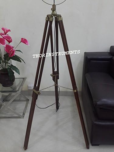 THOR INSTRUMENTS Beautiful Classical Nautical Floor Lamp Wooden Spot Search Light Tripod Stand Rustic Vintage Home Decor Gifts image 5