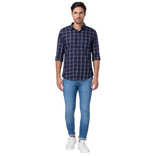 Image of Spykar Men's Mid Rise Slim Jeans (ECKN-01BB-082 Light Blue 34)