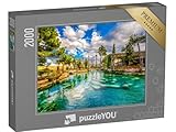 puzzleYOU: Puzzle 2000 Teile „die Ansicht des antiken Teiches (Kleopatrabad) in Pamukkale“