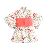FYANRD Toddler Girl Dresses Kids Toddler Baby Girls Spring Summer Print Yukata Summer Festival Kimono Children's Clothes (US, Age, 3 Years, 4 Years, Pink)