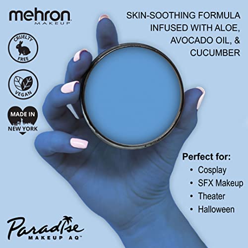 Image of Mehron Makeup Paradise Makeup AQ Pro Size | Stage & Screen Performance, Face & Body Painting, Beauty, Cosplay, and Halloween | Water Activated Face Paint, Body Paint 1.4 oz (40 g) - Sky