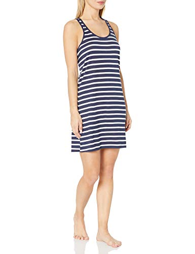 Nautica Women's Sleepshirt, Navy Strip, S