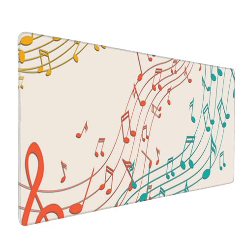 Tapis de souris grand format notes de musique avec base caoutchouc XL