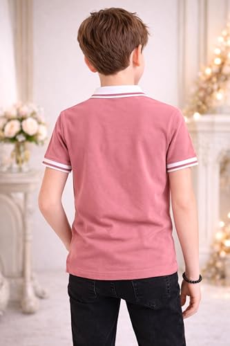 Image of TotzTouch Boys Premium Polo Collar Tshirt Combo with Zipper Closure Color White & Black Age 6 Years to 15 Years