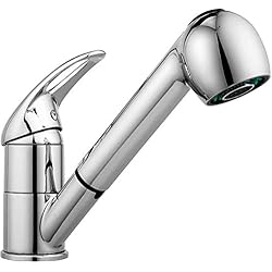 Grifo Fregadero Con Manguera Grifo de Lavabo de cocina extraible monomando 2 funciones 360°, Grifo de fregadero con manguera, válvula de cerámica y agua fría y caliente disponible