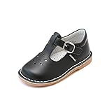 Joy Classic Leather Stitch Down T-Strap Mary Jane (Toddler 9, Black)