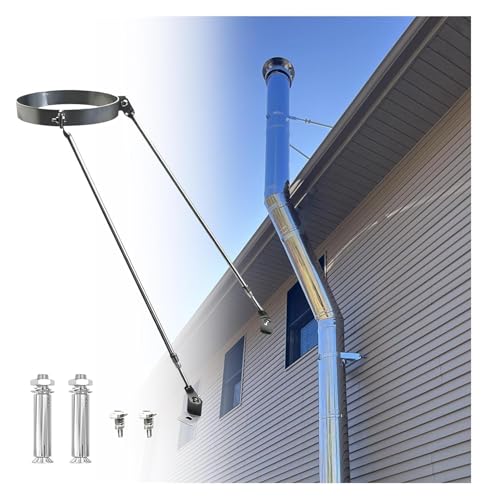 Pipe Supports,Chimney Roof, Flue Support Chimney Pipe Bracket Extra Thick Wallfor Drainage/Ventilation Tube Weatherproof(Hoop Dia 238mm(9.4))