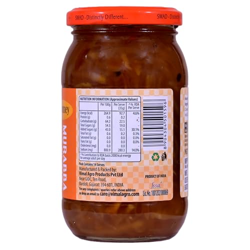 Image of SWAD Distinctly Different and Delicious Mango Murabba /Aam ka acrha /Homemade Mango /Keri No 500g Pack of 2