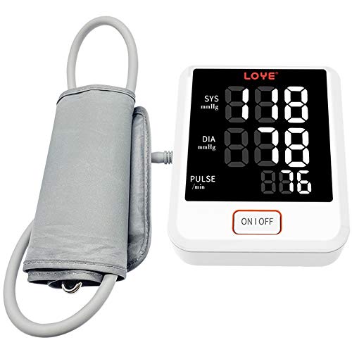 Electronic Blood Pressure Monitor Electric Automatic Upper Arm Blood Pressure Pulse Monitor with LCD Display Universal Cuff Measurement Device Digital Sphygmomanometer for Home Use