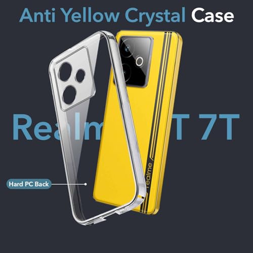 Image of Jkobi Lifetime Anti-Yellow Clear Back Cover Case for Realme GT 7T (Sleek Hard Crystal | Shockproof and Camera Protection)