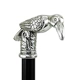 Poignée en métal massif – Poignée en alliage d'étain pur, taillée à la main et polie argent. Fixation mécanique et sécurisée par un adhésif structurel. Canne orthopédique idéale pour hommes et femmes, pour une utilisation intérieure et extérieure.