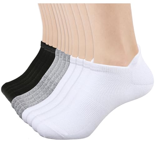 Image of Ankle Socks for Women Thin Breathable Mesh Athletic Socks, Moisture Wicking Low Cut Heel Tab, 6 Pairs