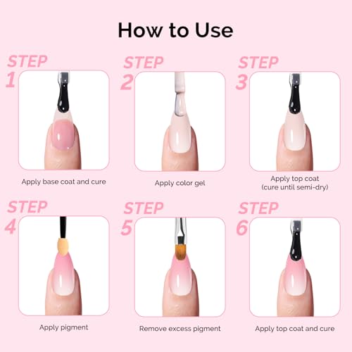Image of MelodySusie 40 Colors Nail Powder Pigment Kit - Long Lasting for Easy Gradient Ombre Nail Art,Professional DIY Manicure Supplies for Beginners Home Salon Use