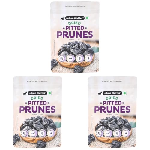 Image of Urban Platter Pitted California Prunes, 250g (Naturally Sweet | Rich in fibre & Antioxidants | Ready-to-Eat Dried Plums) (Pack of 3)
