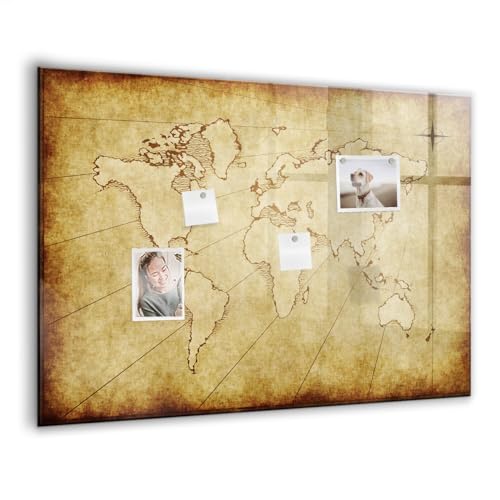 Tableau en verre 100x70 carte du monde pour organiser votre bureau à la maison avec style