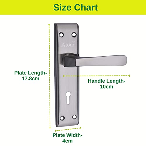 Image of Atom Heavy Duty Mortise Door Lock for Bedroom, Living Room, Main Door, Black Silver Finish | 3 Keys | 6 Lever Double Stage Lockset for House Hotel Office(1002KY)