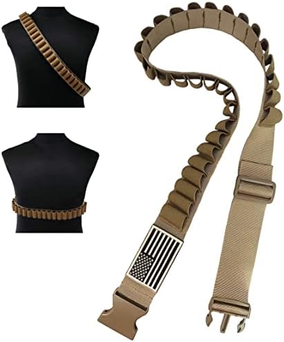 Yazilai Shotgun Shell Bullet Bandolier Belt (Khaki)