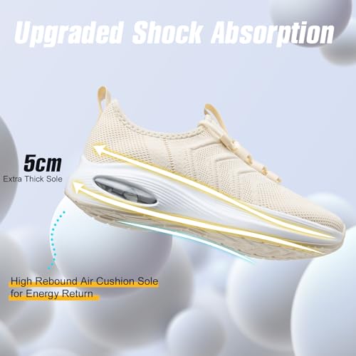 Image of Wide Toe Box Shoes Women Extra Wide Width Sneakers Air Cushion Road Running Shoes Ultra Light Tennis Gym Workout Training Shoes Breathable Walking Shoes with Arch Support