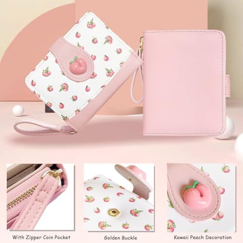Image of Sunwel Fashion Girls Cutest Prints Wallet Card Slots Small Wallet with Zipper Coin Pouch Wallet for Women