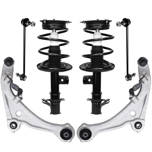 Image of Detroit Axle - Front Struts Kit for 2007-2013 Nissan Altima, 2 Struts with Coil Spring 2 Lower Control Arms with Ball Joints 2 Sway Bar Links 2008 2009 2010 2011 2012 Replacement Suspension