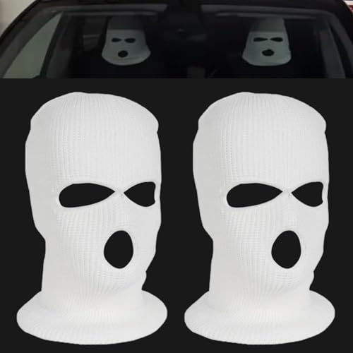 XINSUO 2 Stück Lustig Auto Kopfstützenbezüge, Masken für Auto Kopfstützen, Universeller Auto Kopfstütze Bezug, Weich und Kuschelig, Passform für alle Kopfstützen