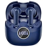xinwld Adaptive Hybrid Active Noise Canceling 2026 Wireless Earbuds, 6 Mics ENC Clear Call Ear Buds, Hi-Res Audio Deep Bass Bluetooth 5.4 Headphones, 40H Playtime, Wireless Charging, LED, USB-C, Blue