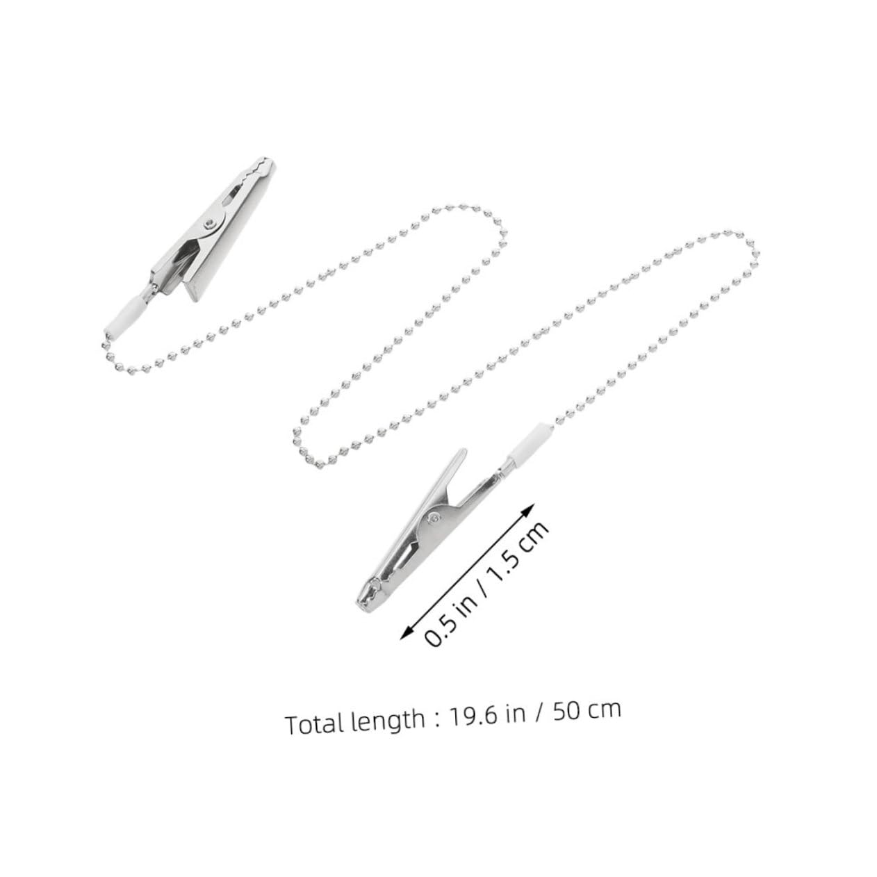 BRIGHTFUFU Stainless Steel Chain Scarf Napkin Neck Holder Eyeglasses Chain Napkin Lanyard Apron Clips