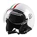 Mangen Casque Jet Moto Bobber Scooter Vespa Biker Vintage Pilot Retro Chopper (Blanc, M)