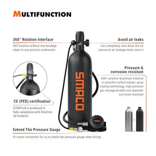 SMACO Mini Bombola Sub 2L Bombola Subacquea