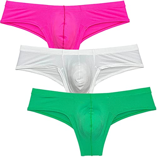 Men's Brazilian Bikini Sioft Ice Silk Boxer Briefs Underwear Comfy Enhance Bulge Pouch Cheeky Boxers